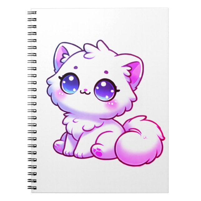 Espiral Caderno Fofo de Gatinho Kawaii (Frente)