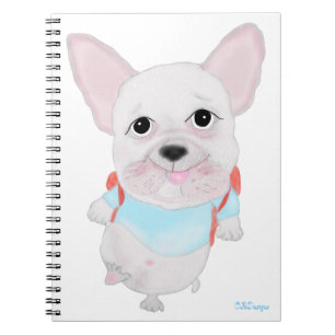 Espiral Caderno fofo do bulldog francês