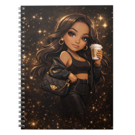 Espiral Caderno fofo para amantes de café