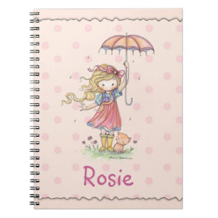 Espiral Caderno Fofo para Menina Pequena Adicione Seu Nome