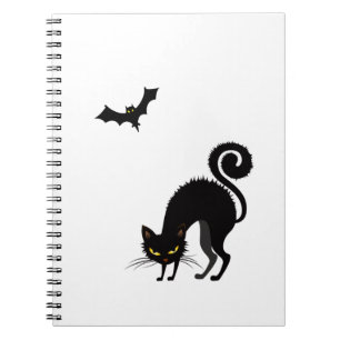 Espiral Caderno - Gato Preto Assustado