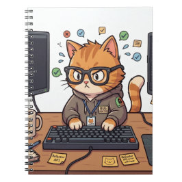 Espiral Caderno Gato Real | Diário de Gato Fofo e Elegante