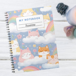 Espiral Caderno Gatos Sonhadores nas Nuvens