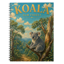 Espiral Caderno GeoSaga Floresta de Goma de Koala em Aquar
