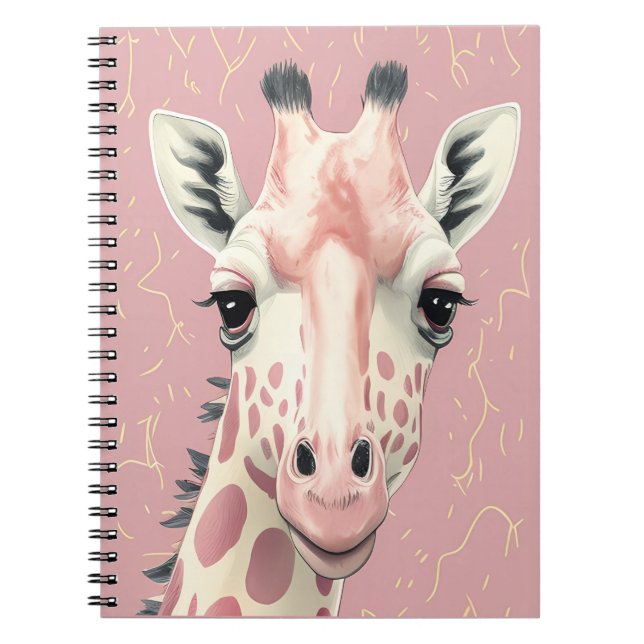 Espiral Caderno Girafa Rosa (Frente)