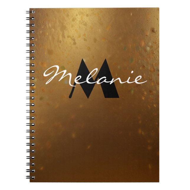 Espiral Caderno Glamouroso com Monograma para Ela (Frente)