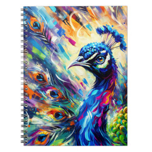 Espiral Caderno Harmonia Pavão Florido