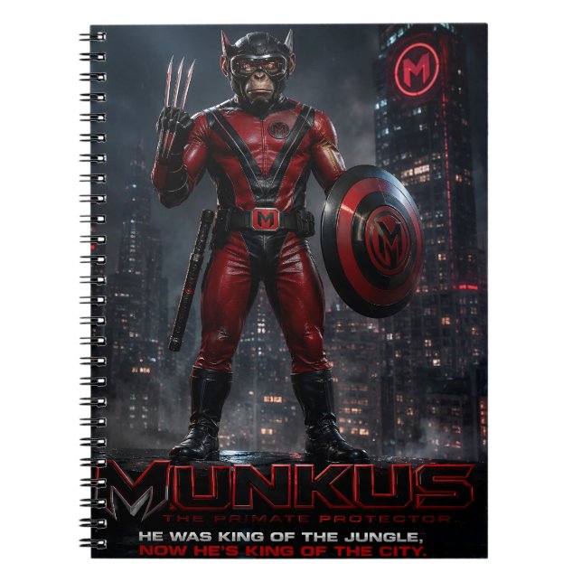 Espiral caderno herói munkus/munkus volta às aulas  (Frente)