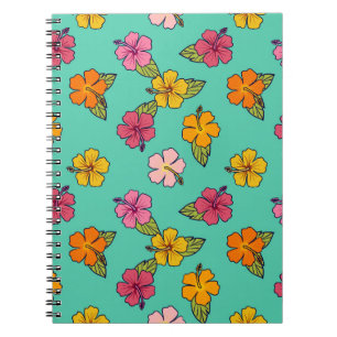 Espiral Caderno Hibiscus Hula - Turquesa