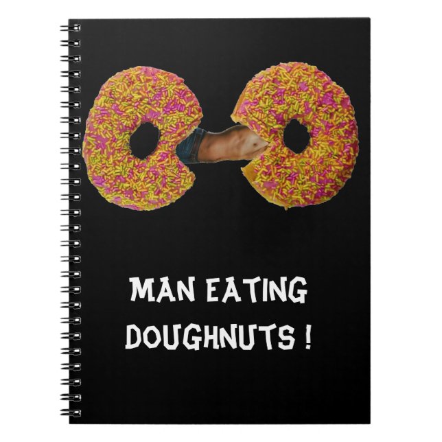 Espiral Caderno Homem Comendo Donuts ! (Frente)