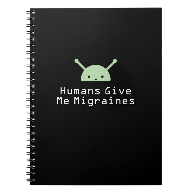 Espiral Caderno Humanos Me Dão Enxaqueca (Frente)