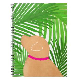 Espiral Caderno Ilha da Palmeira Verde Cachorro Amarelo