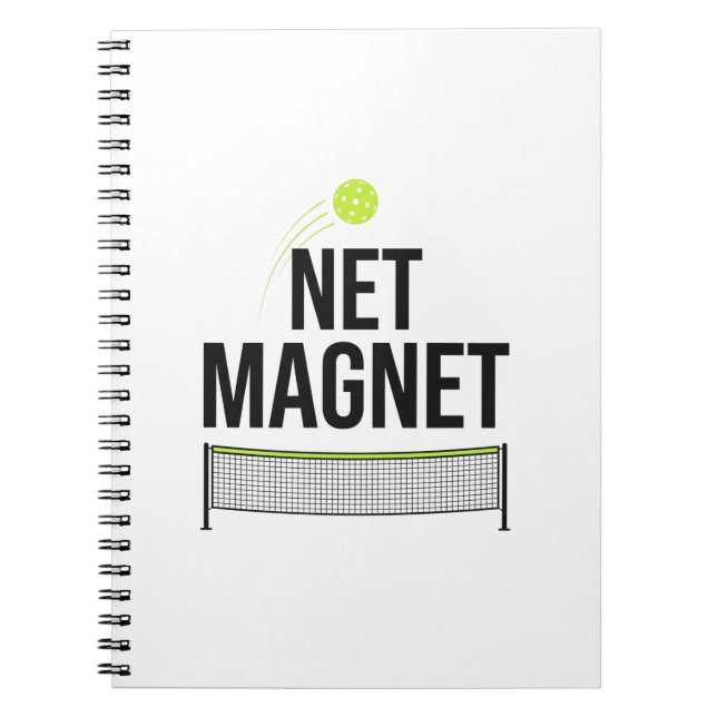 Espiral Caderno Ímã de Rede de Pickleball Engraçado (Frente)