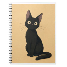 Espiral Caderno Inspirado no Gato Preto Caprichoso