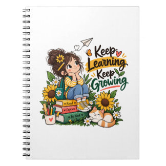 Espiral Caderno Inspirador Aprender Crescer