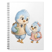 Caderno Irmão Irmã Pássaro Fofo