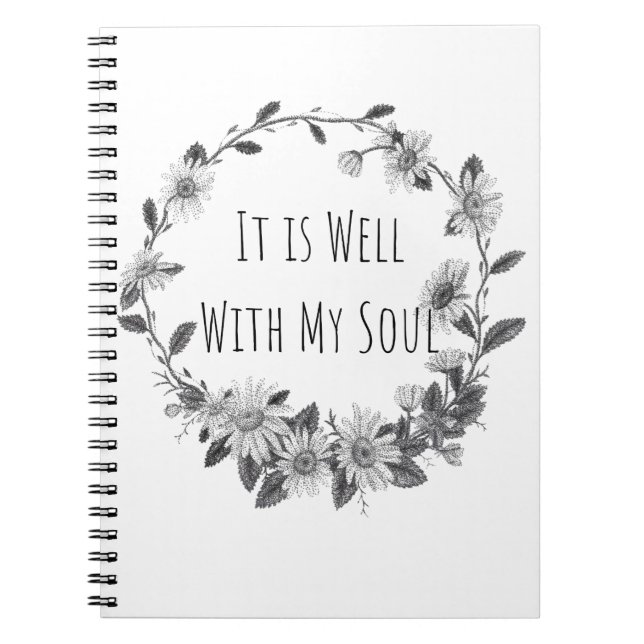 Espiral Caderno It Is Well Com a Minha Alma (Frente)