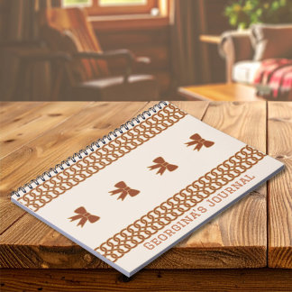 Espiral Caderno Jornal Boho Bows - Tons de Terra