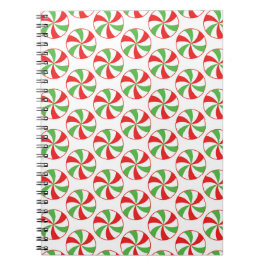Espiral Caderno Jornal com Impressão de Bastão de Natal