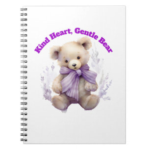 Espiral Caderno Kind Heart Gentle Bear - Design de Urso Fo