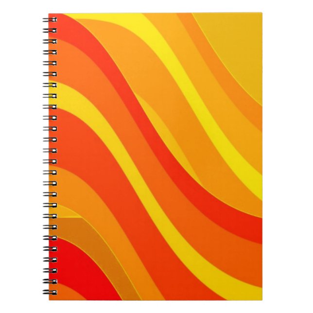 Espiral Caderno Laranja Vermelho e Amarelo (Frente)