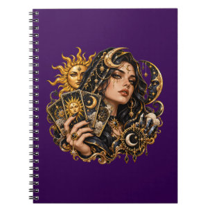Espiral Caderno Leitor de Cartas do Tarot Místico - Celest