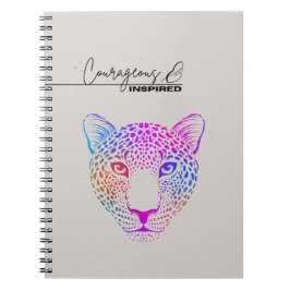 Espiral Caderno Leopardo Cósmico Corajoso e Inspirado