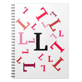 Espiral Caderno - Letras Vermelhas Embaralhadas
