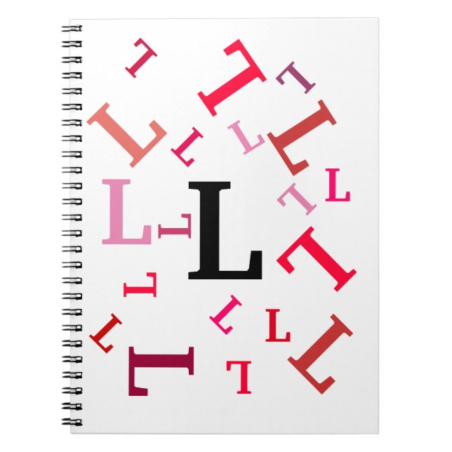 Espiral Caderno - Letras Vermelhas Embaralhadas (Frente)
