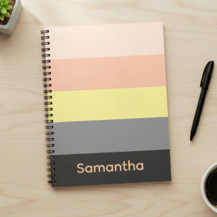 Espiral Caderno Listrado com Bloco de Cor Personalizado em