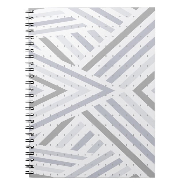 Espiral Caderno Listrado Diagonal Cinza (Frente)