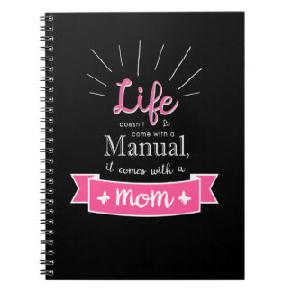 Espiral Caderno "Lousa" com uma Citação para a Mamãe