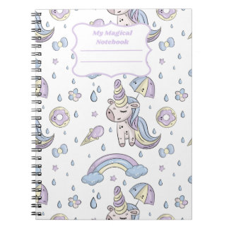 Espiral Caderno Mágico Unicórnio para Meninas