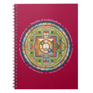 Espiral CADERNO - mandala de Chenrezig com mantra