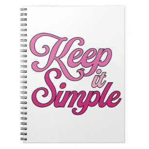 Espiral Caderno Mantém a Simplicidade (Rosa)