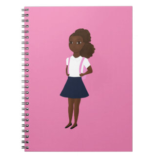 Espiral Caderno Menina Negra de Volta à Escola