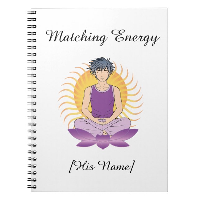Espiral Caderno Mindful Personalizado para Ele | Nome e Te (Frente)
