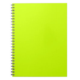 Espiral Caderno Minimalista Cor Sólida Lime Neon