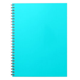 Espiral Caderno Minimalista Cor Sólida Neon Aqua