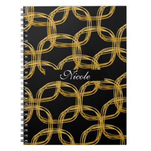 Espiral Caderno Moderno com Círculo Rabiscado em Folha de 
