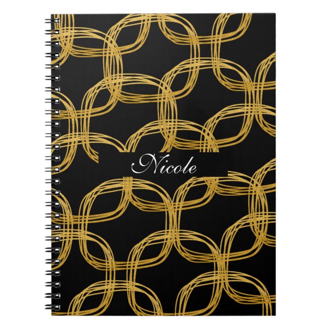 Espiral Caderno Moderno com Círculo Rabiscado em Folha de  (Frente)