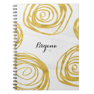 Espiral Caderno moderno do branco & do Diário dos rosas