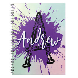 Espiral Caderno Monogram Modern Boy Preppy de Volta às Aul