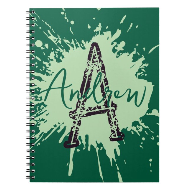 Espiral Caderno Monogram Modern Boy Preppy de Volta às Aul (Frente)