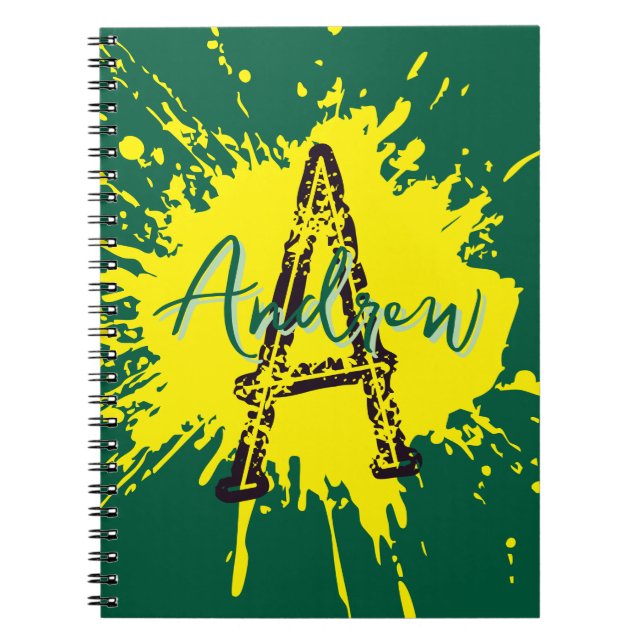 Espiral Caderno Monogram Modern Boy Preppy de Volta às Aul (Frente)