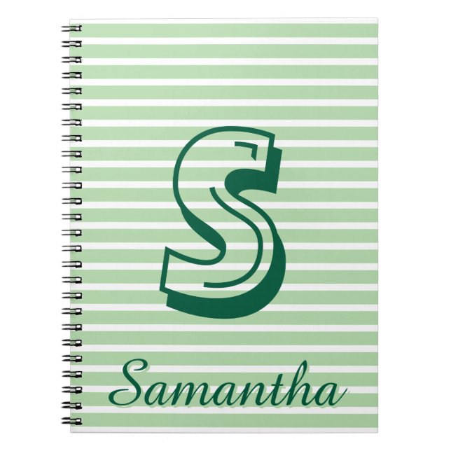 Espiral Caderno Monogram Modern Preppy de Volta às Aulas (Frente)