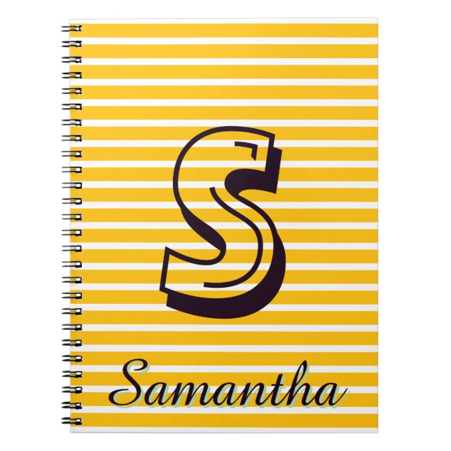 Espiral Caderno Monogram Modern Preppy de Volta às Aulas (Frente)