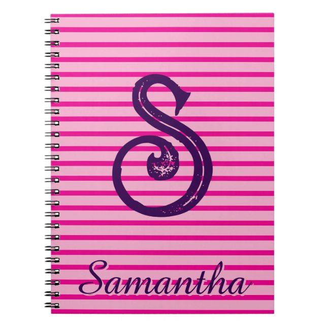 Espiral Caderno Monogram Modern Preppy de Volta às Aulas (Frente)