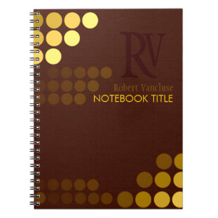 Espiral Caderno Monograma com Botões Dourados Funky Chocol