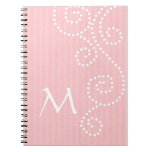 Espiral Caderno Monogrammed da arte das bolinhas